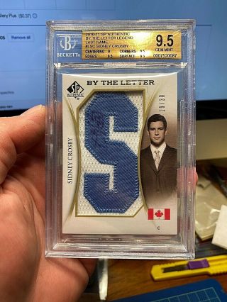 2010 - 11 Sp Authentic By The Letter Sidney Crosby Patch Auto 19/30 Bgs 9.  5/10