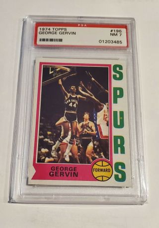 1974 Topps Basketball George Gervin Rookie Rc 196 Psa 7 Nrmt
