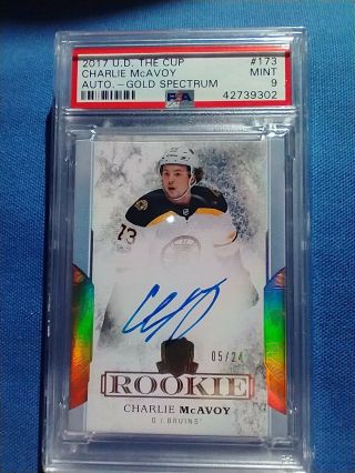 2017 U.  D The Cup Charlie Mcavoy Auto Gold Spectrum Psa 9 5 Of 24