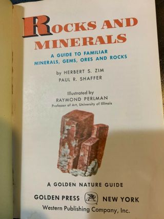 Vintage 1957 Golden Nature Guide Rocks and Minerals Zim & Shaffer 3