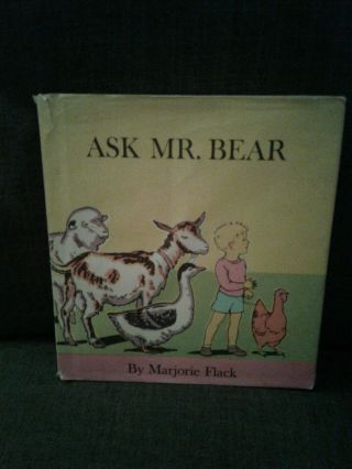 Vtg 1958 Ask Mr.  Bear Marjorie Flack Hc/dj Children 