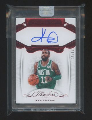 2017 - 18 Flawless Kyrie Irving Autograph D 10/15 Perfect On Card Auto Brooklyn