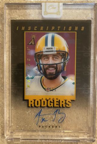 2019 Panini One Aaron Rodgers Auto Inscriptions Encased 1/25 Mvp Packers