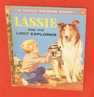 Vintage Little Golden Book Lassie And The Lost Explorer 1st A Edition 1958 Vg