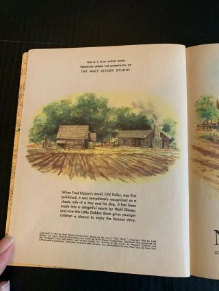 1957 Walt Disney Old Yeller by Irwin Shapiro A Little Golden Book Hardcover 3