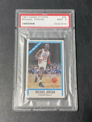 Michael Jordan 1991 - 92 Panini Sticker Psa 9 96 Low Pop Only 9 Graded Higher