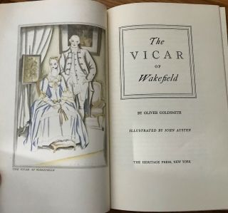 . The Vicar Of Wakefield By Oliver Goldsmith Heritage Press 1939 Hc Vguc Illust.