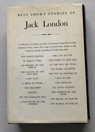 JACK LONDON - BEST SHORT STORIES OF JACK LONDON,  HARDBACK BOOK,  DUST JACKET 3