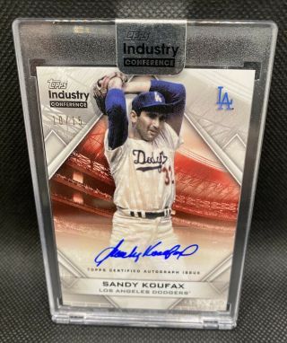 2020 Topps Industry Conference Sandy Koufax Auto 10/15 Ssp Dodgers Autograph