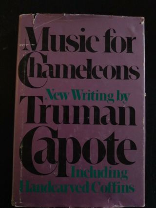 Music For Chameleons - 1st Edition 1st Printing - Truman Capote (1980) 1st/1st