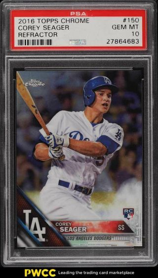 2016 Topps Chrome Refractor Corey Seager Rookie Rc 150 Psa 10 Gem