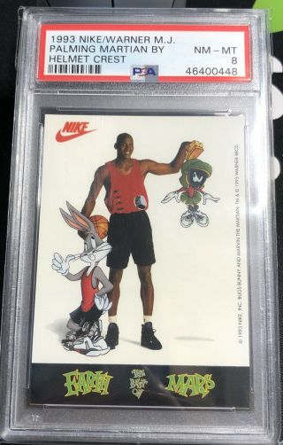 1993 Nike Warner Brothers Michael Jordan Palming Martians & Bugs Bunny Psa 8