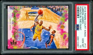 2019 Lebron James Panini Court Kings Points In The Paint 13 Psa 10 Gem