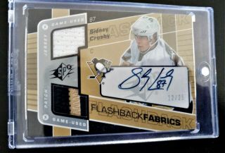 2007 - 08 Sp Game Sidney Crosby Flashback Fabrics 149 Auto Jersey Patch 12/2
