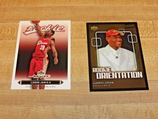 2 LeBron James rookie cards,  2003 Upper Deck Victory and 2003 Upper Deck MVP 2