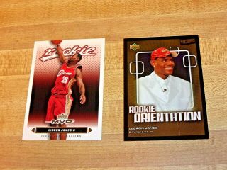 2 LeBron James rookie cards,  2003 Upper Deck Victory and 2003 Upper Deck MVP 5