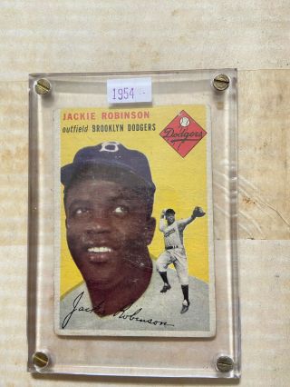 1954 Topps Jackie Robinson 10 Brooklyn Dodgers Good