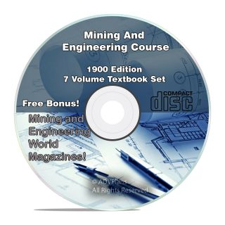 Classic Mining & Engineering Textbook Course,  Learn How To Mine Gold On Cd V32