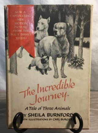 1961 Edition Hc Book " The Incredible Journey " Sheila Burnford Disney Film