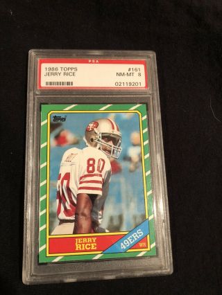 1986 Topps Jerry Rice Rc Rookie Psa 8 Sf 49ers