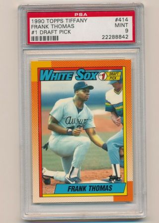1990 Topps Tiffany 414 Frank Thomas Rookie Card Psa 9 White Sox Hof