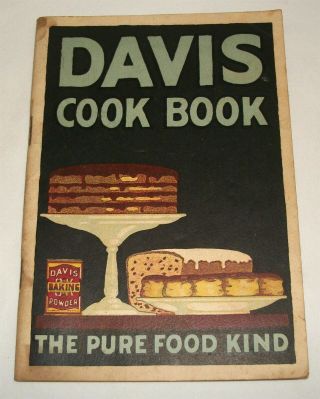 Vintage Davis Baking Powder Cook Book The Pure Food Kind Advertising
