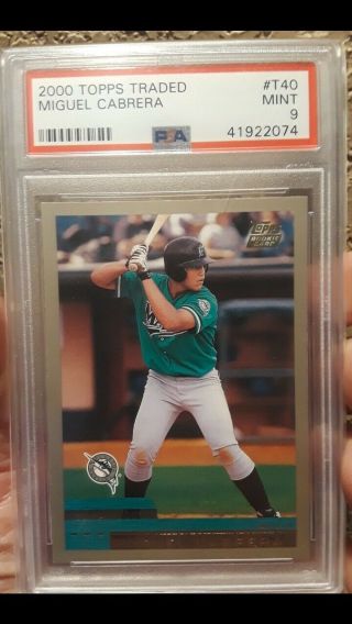 2000 Topps Traded Miguel Cabrera Rookie Card T40 Psa 9 Marlins - Tigers
