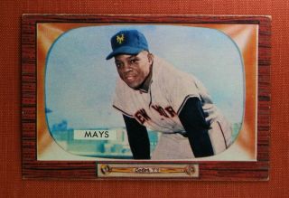 ∎ 1955 Bowman Baseball Card Willie Mays 184 Card