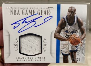 Shaquille O’neal 2014 - 15 National Treasures Nba Game Gear Auto Patch 05/25