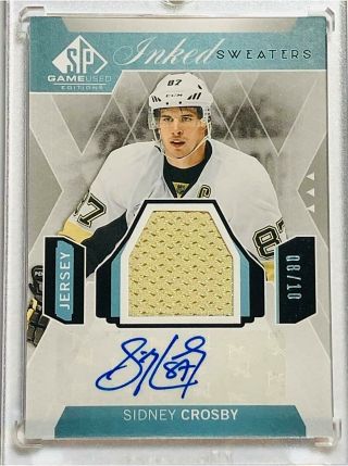 2015 - 16 Sp Game Inked Sweaters Issc Sidney Crosby /10 Auto Penguins Sign