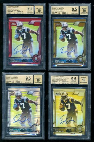 2015 Topps Chrome Refractors Auto Devin Funchess Rainbow Red/gold/pulsar/sepia/