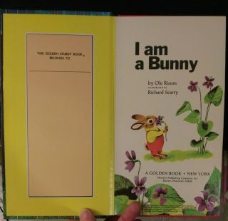 Vintage Children ' s Book I Am A Bunny Golden Sturdy Book 1963 4th Printing 3
