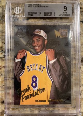 Kobe Bryant 1996 - 97 Fleer Metal Fresh Foundation Rookie Rc 137 Bgs 9 W/ 9.  5 Sub