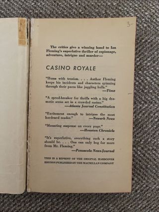 Ian Fleming Casino Royale James Bond Signet Paperback 1964 2