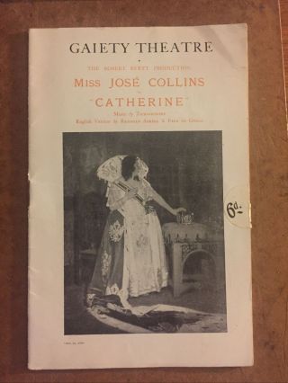 1920’s Gaiety Theatre Theatre Programme Miss Jose Collins The Last Waltz Straus