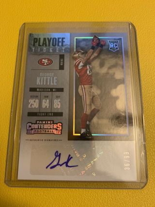 George Kittle 2017 Panini Contenders Playoff Ticket Rookie Auto Rare 49ers 36/99