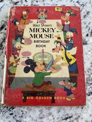 Vintage Disney’s Mickey Mouse Birthday Hardcover 1934 Rare Kids Book