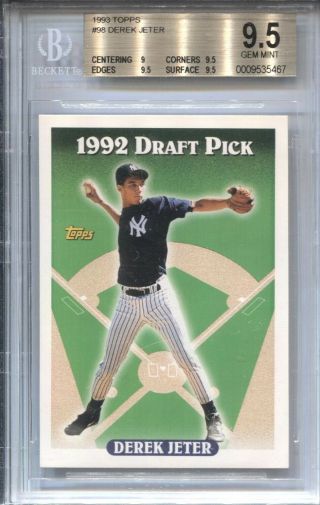 Derek Jeter Bgs 9.  5 1993 Topps Baseball 98 Rookie Rc Yankees 5467