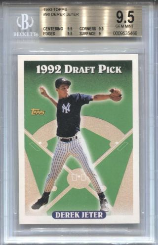 Derek Jeter Bgs 9.  5 1993 Topps Baseball 98 Rookie Rc Yankees 5466
