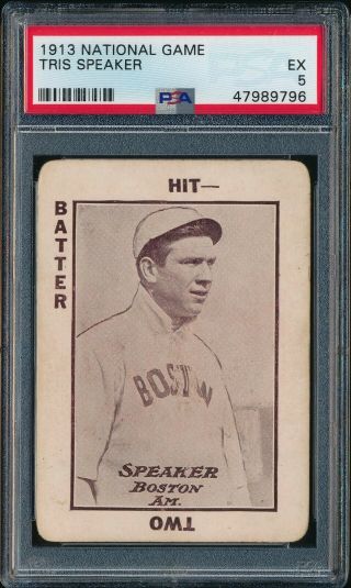 Tris Speaker 1913 National Game " Hit Two " Psa 5 Ex Boston Red Sox Hof Prewar