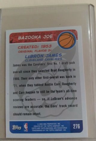 2003 - 2004 Topps Bazooka LeBron James Mini Rookie Card 276 2