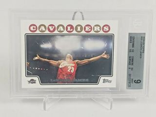 2008 - 09 Topps Basketball Lebron James Chalk Toss Card 23 Bgs 9 Awesome