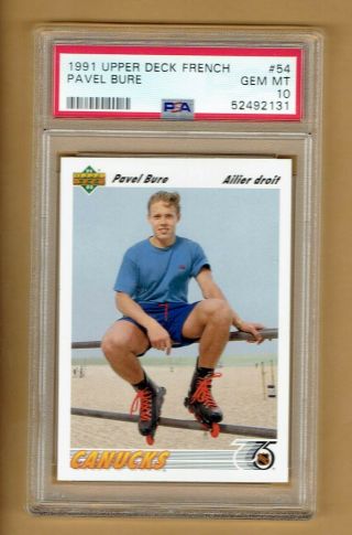1991 - 92 Upper Deck French Pavel Bure Rookie 54 Psa 10 Pop 9