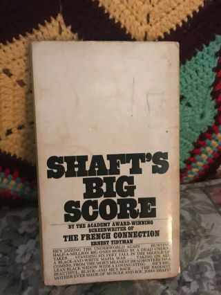 Shaft ' s Big Score Paperback Ernest Tidyman Blaxploitation Bantam Books 1972 3