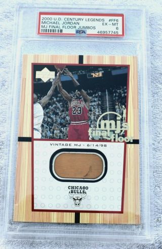 2000 Upper Deck Michael Jordan Mj’s Final Floor Jumbo Card Ff 6,  Psa 6 Ex - Mt