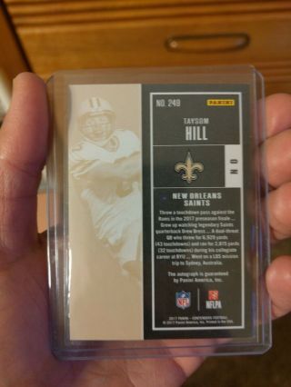2017 Panini Contenders Taysom Hill Autograph Rookie Ticket Saints RC 2