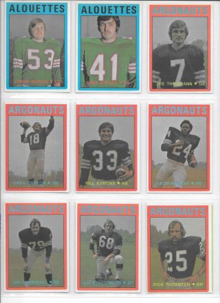 1972 O - Pee - Chee Cfl Complete Set 132/132,  72/72 Panel Stickers Theismann Rookie
