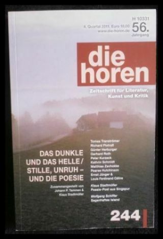 Die Horen 244 Zeitschrift Für Literatur,  Kunst Und Kritik: Das Dunkle Und Das H