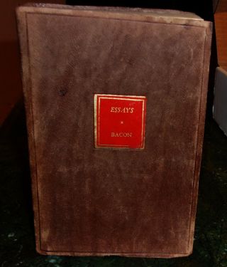 Essays And Ancient Fables By Francis Bacon 1932 Leather Bound Antique Book