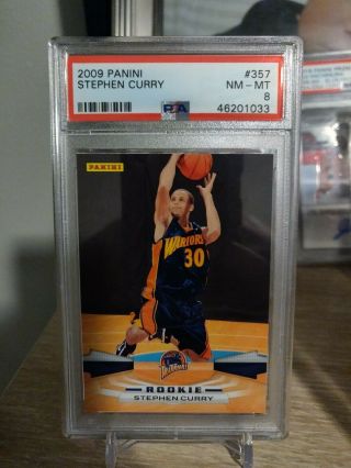 2009 - 10 Panini 357 Stephen " Steph " Curry Rookie (rc) Psa 8 Gsw Warriors